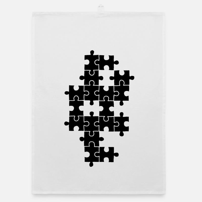 Black puzzle Organic dish towel