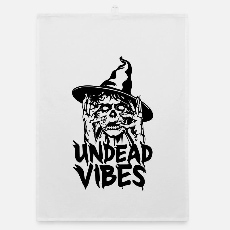 Halloween-Geschenk 'Undead Vibes', Zombie Organic Geschirrtuch