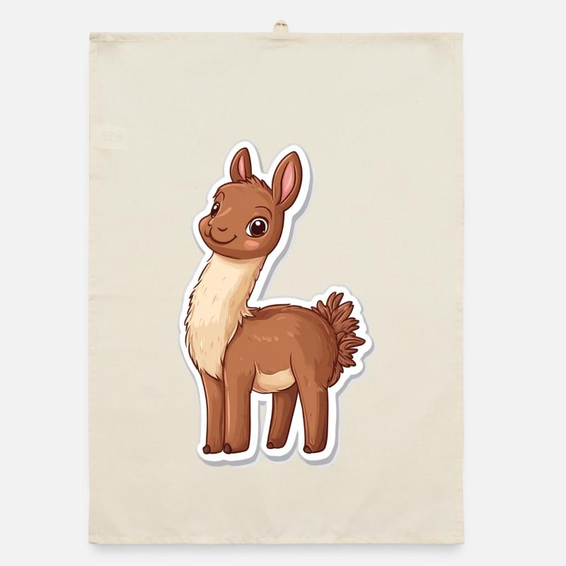 Lama Alpaka Llama Tier Geschenk Organic Geschirrtuch