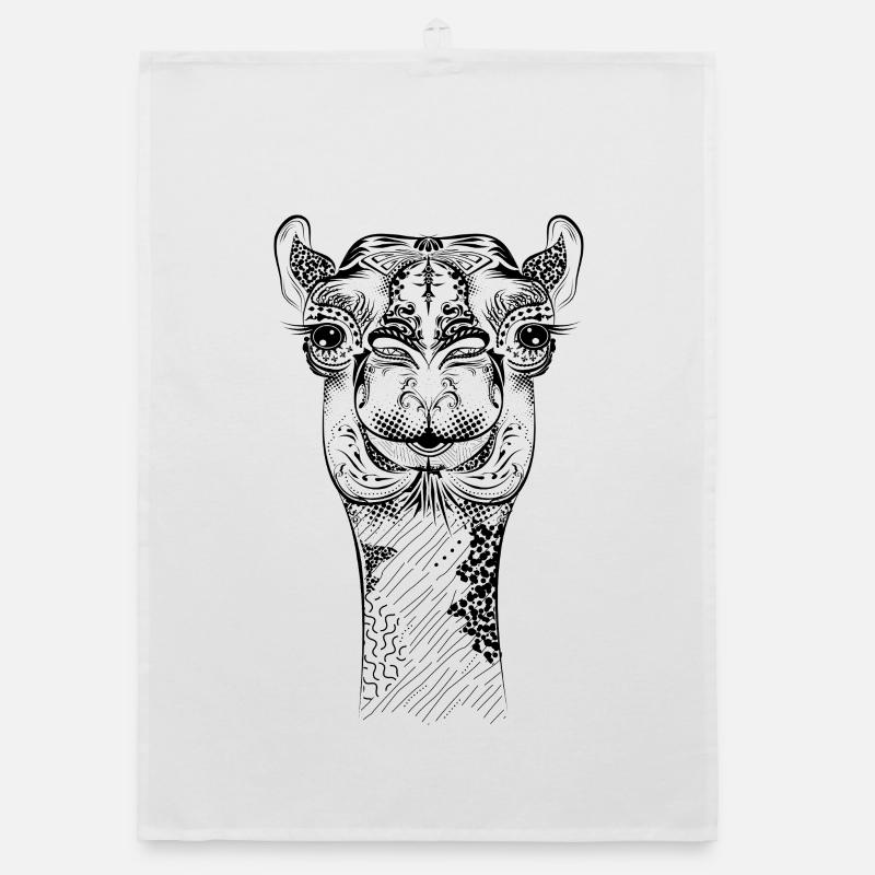 Decorative camel with oriental flair Organic dish towel