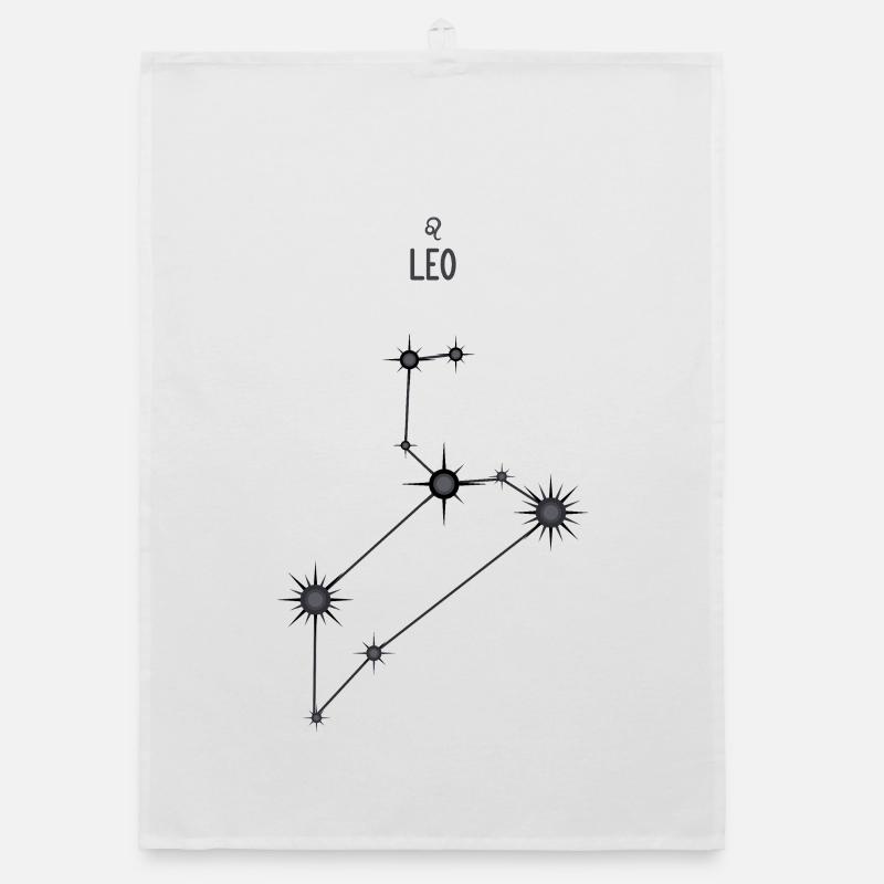 Sternzeichen Löwe Sternbild Sternbild Schwarz & Grau Organic Geschirrtuch