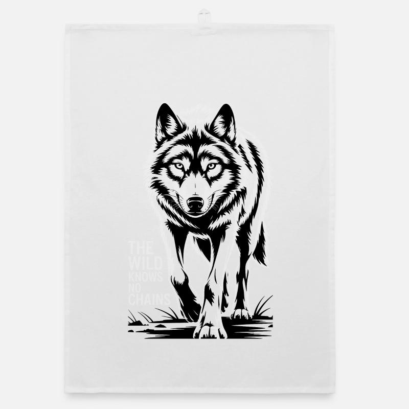 Wild Wolf Freedom Organic dish towel