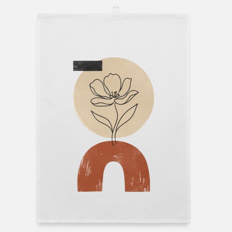 Blossom over arc of a circle Organic dish towel