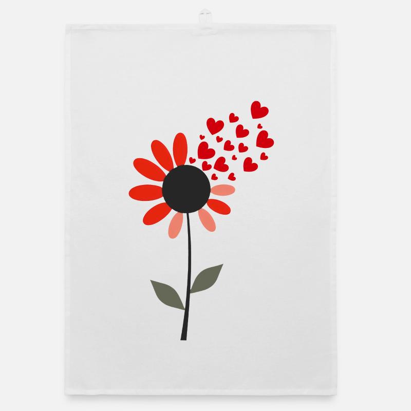 Heartburst-Blume Organic Geschirrtuch