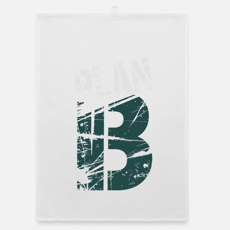 Grunge 13 Numerisches Glyph - Organic Geschirrtuch - Weiß
