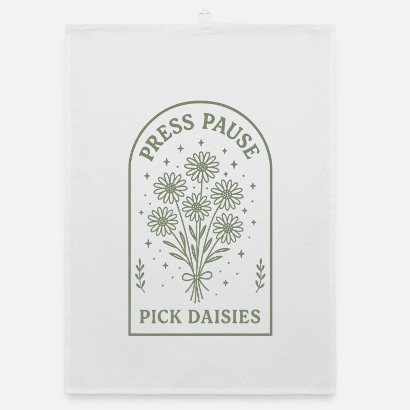 Take a break and pick flowers Organic dish towel