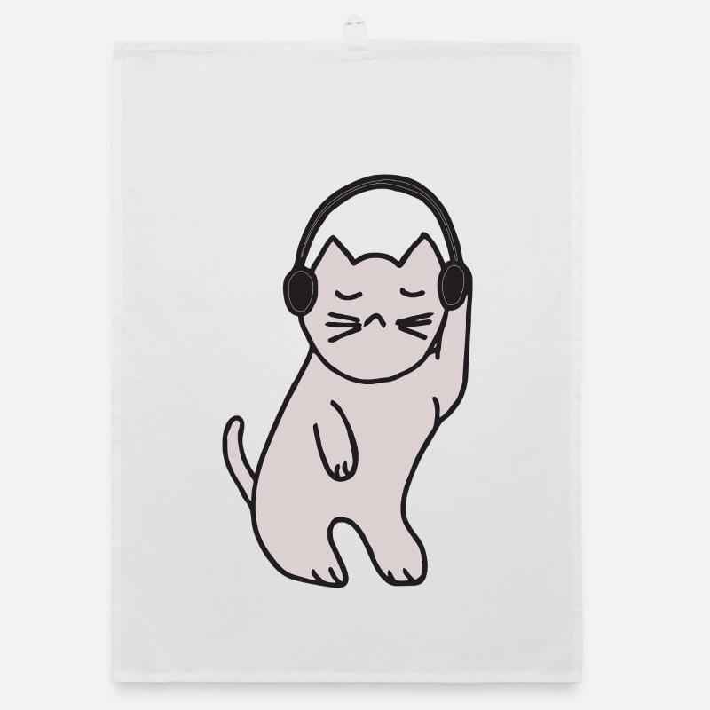 Cat disco queen Organic dish towel