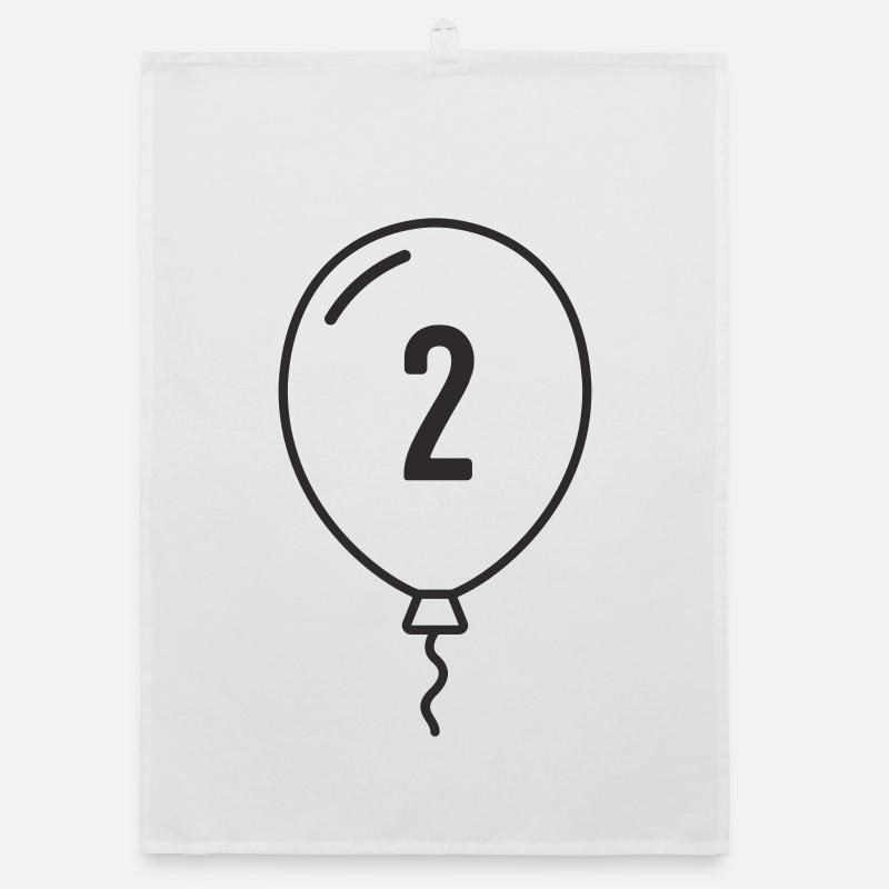 Luftballon Zahl 2 – Geburtstag & Party Design Organic Geschirrtuch