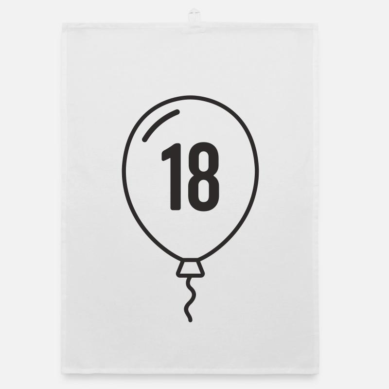 Ballon numéro 18 – Conception d’anniversaire et de fête Torchon bio