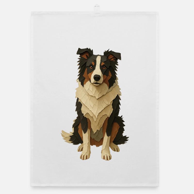 Layered Paper Collie Organic dish towel