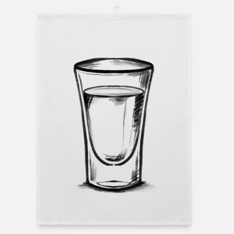 Schnappsglas - Illustration Organic Geschirrtuch