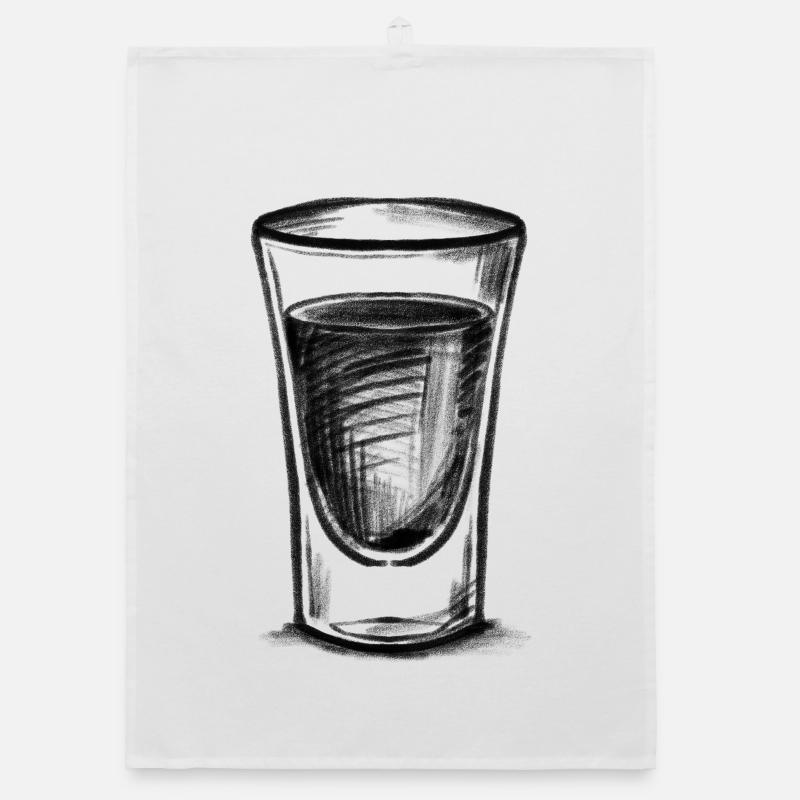Schnappsglas - Illustration Organic Geschirrtuch