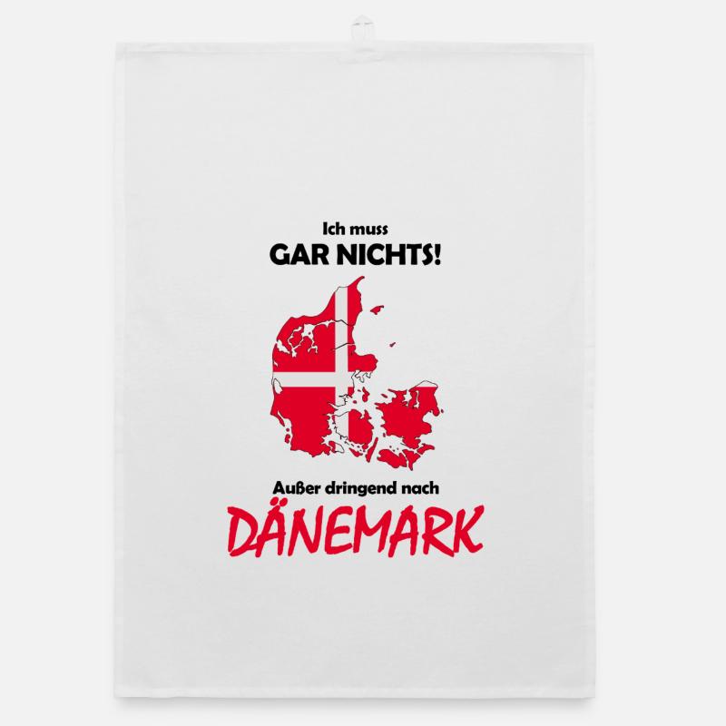 Dänemark Karte mit Flagge und Spruch Organic Geschirrtuch