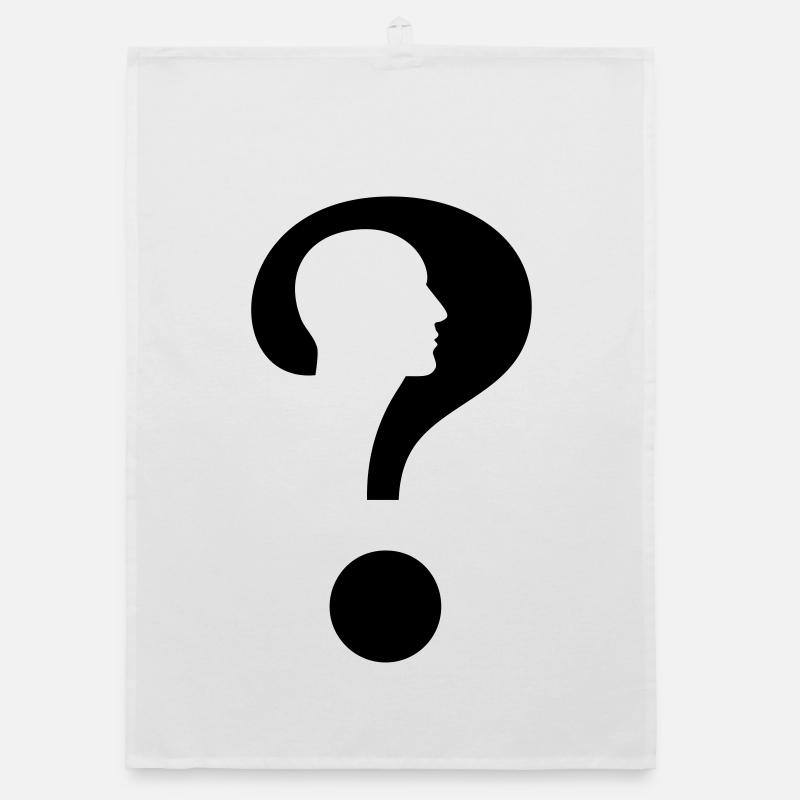 Point d’interrogation avec silhouette homme # Torchon bio