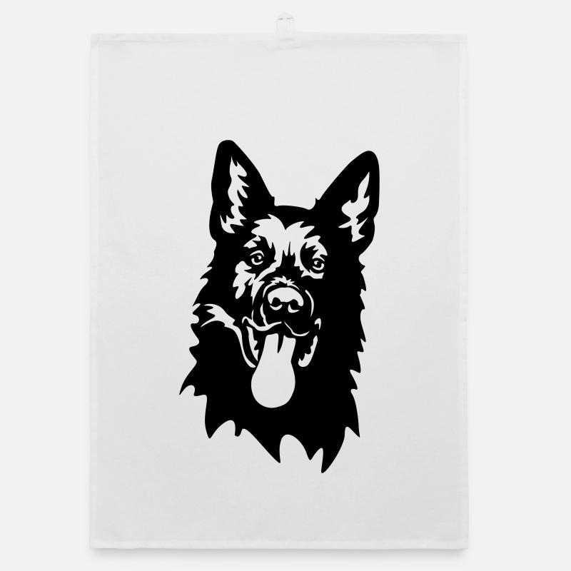 Tête de berger allemand Torchon bio