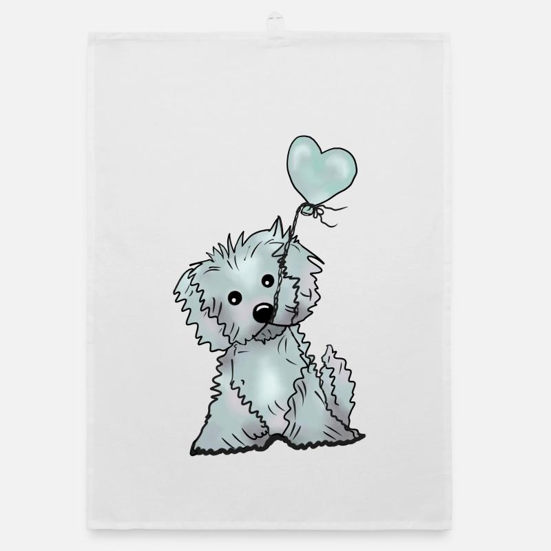 Hund und Luftballon Organic Geschirrtuch
