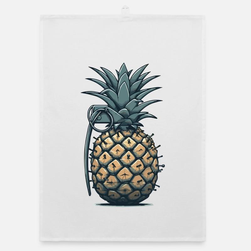 Pineapple Grenade Ring Attachments Organic dish towel
