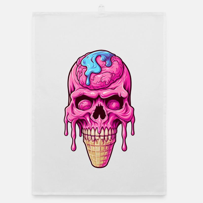 Cornet de crème glacée Skull - Happy Halloween Torchon bio