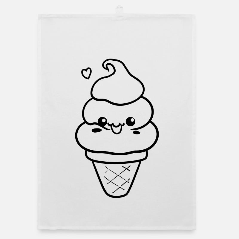 Ice Cream Comic Style Organic dish towel