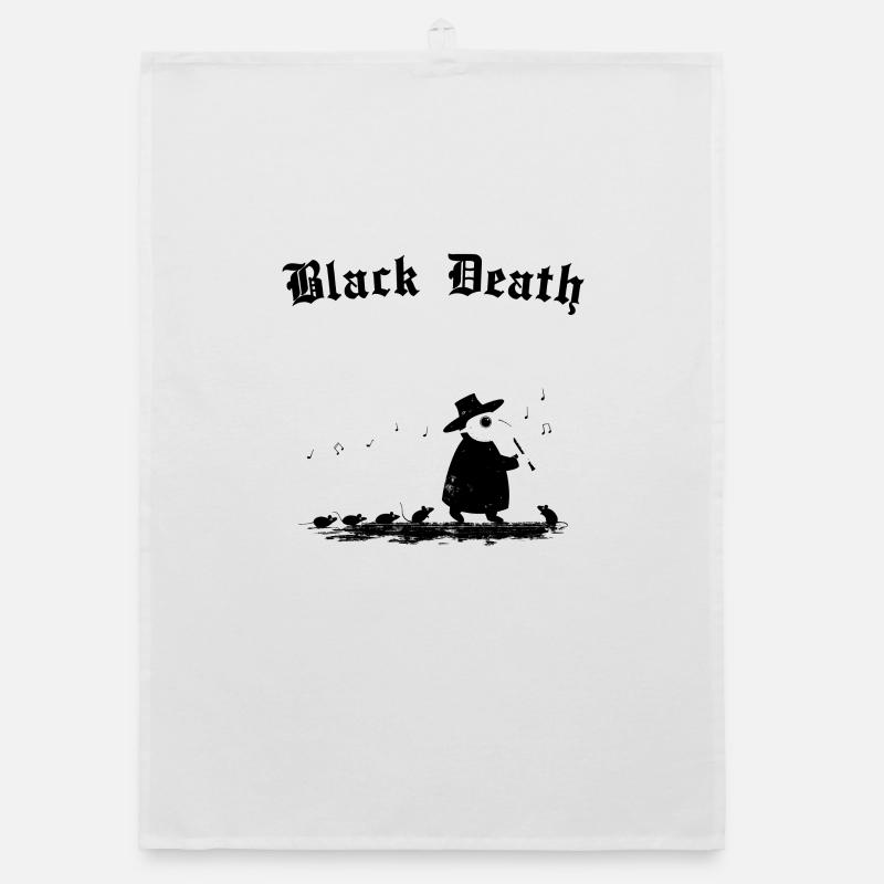 Black Death - spread in progress - Organic Geschirrtuch - Weiß