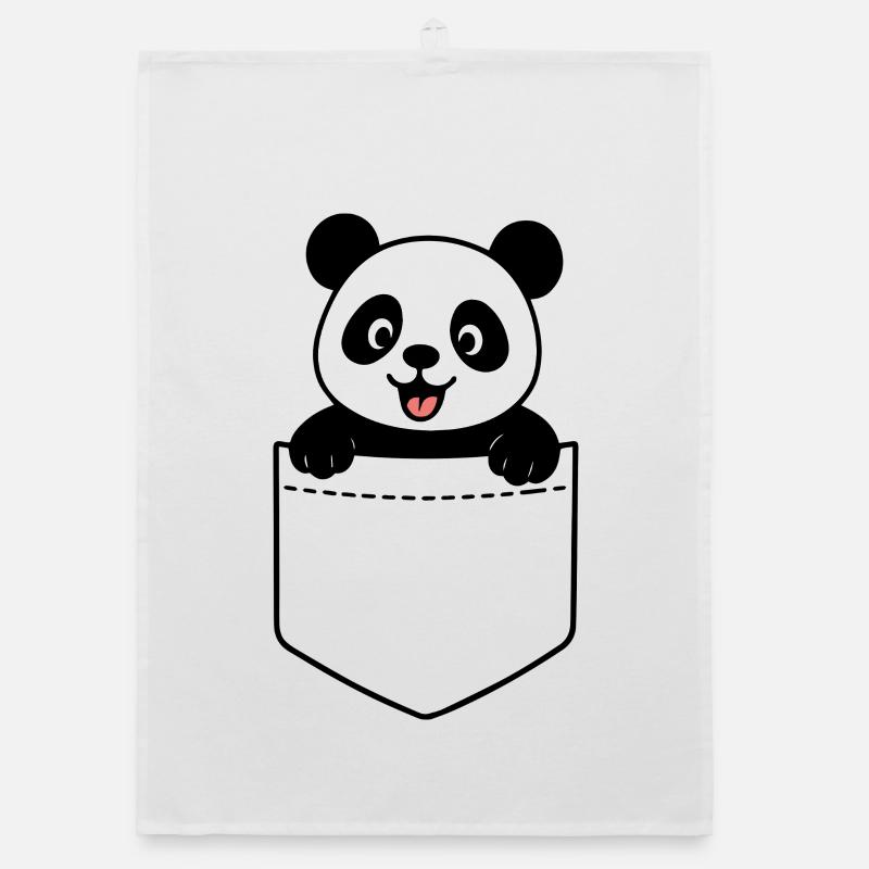 Panda heureux Torchon bio