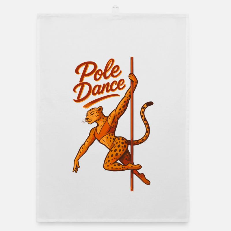 Pole Dance Leopard Pole Dancer Gift Organic dish towel