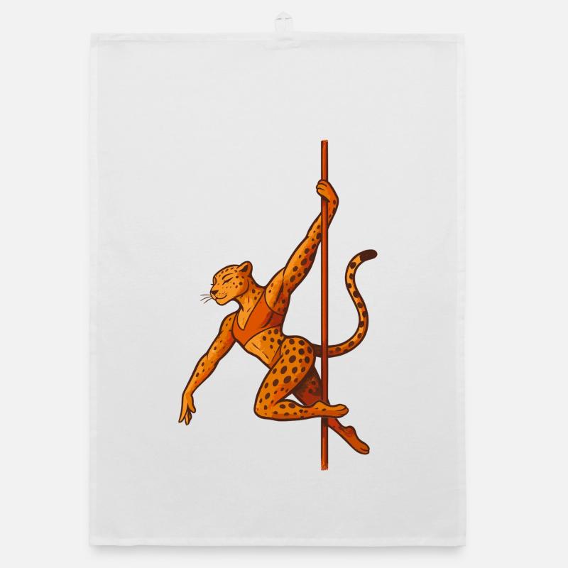 Pole Dance Leopard Pole Dancer Gift Organic dish towel