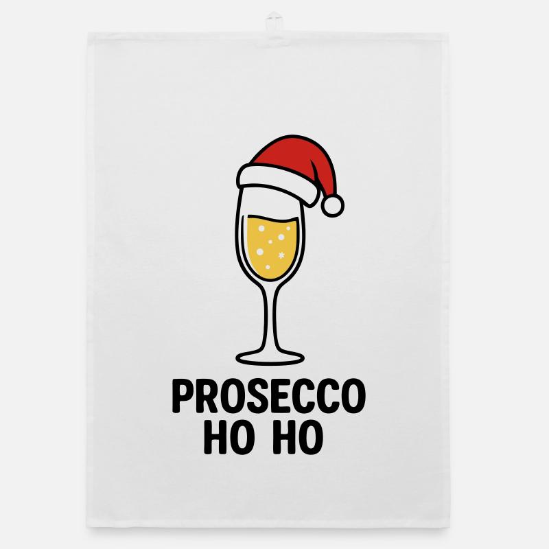 Prosecco Ho Ho – Weihnachtlicher Prosecco Pullover Organic Geschirrtuch