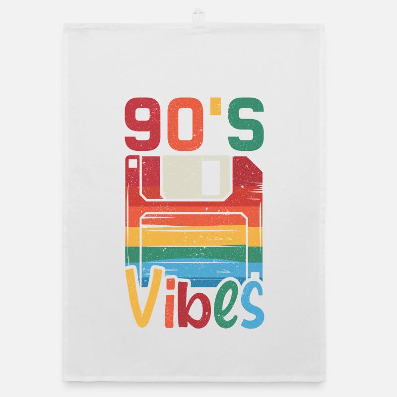 90's Vibes – Retro Design with Vintage Floppy Disk Organic dish towel
