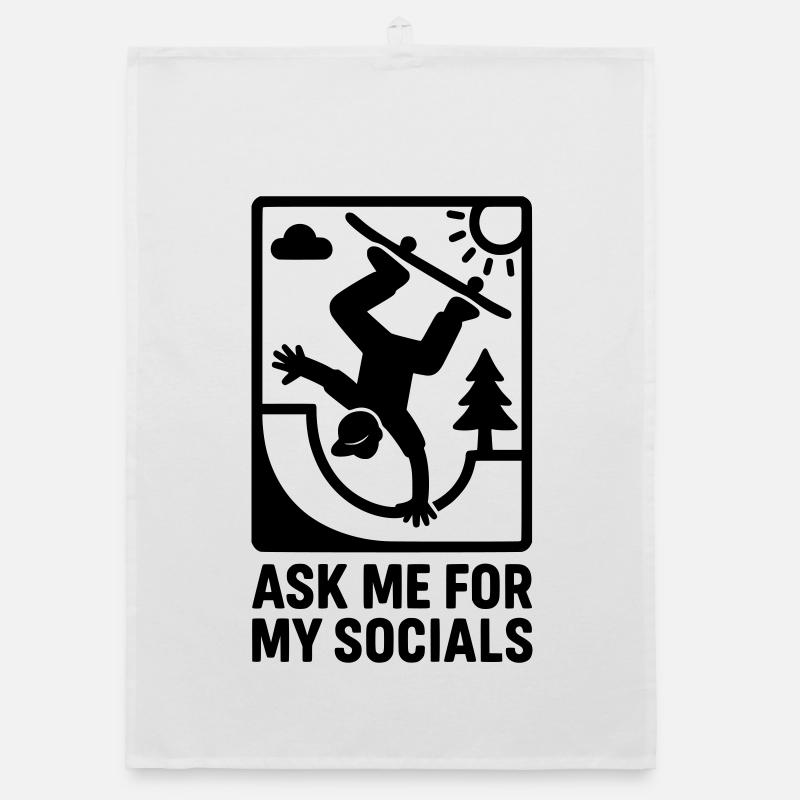 Skateboard Socials Organic dish towel