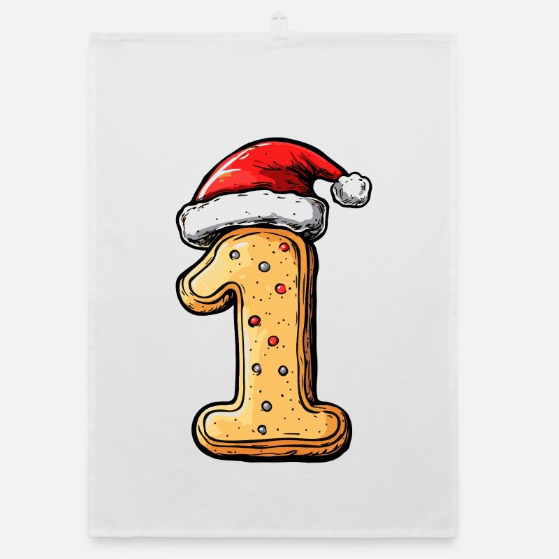 1 Number Biscuit Christmas Organic dish towel