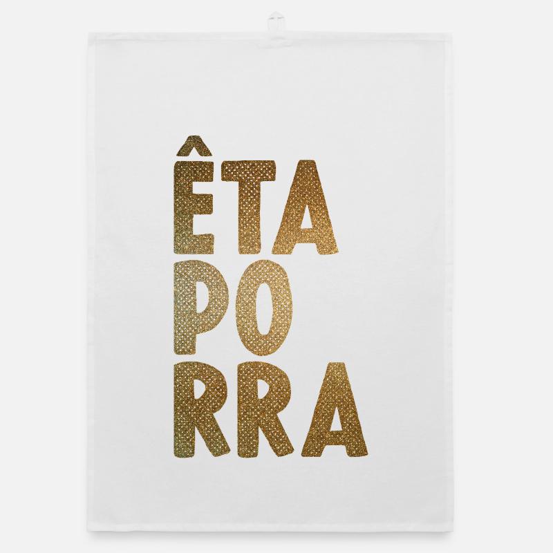 Typographie verticale Gold Glitter Torchon bio