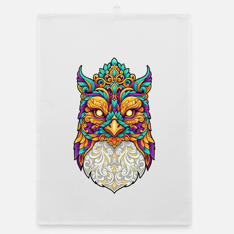 Karneval Eule Verkleidung Fasching Fabeltier Organic Geschirrtuch