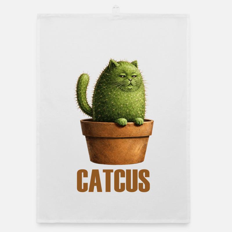 Catcus – Prickly Cat Cactus Love Organic dish towel