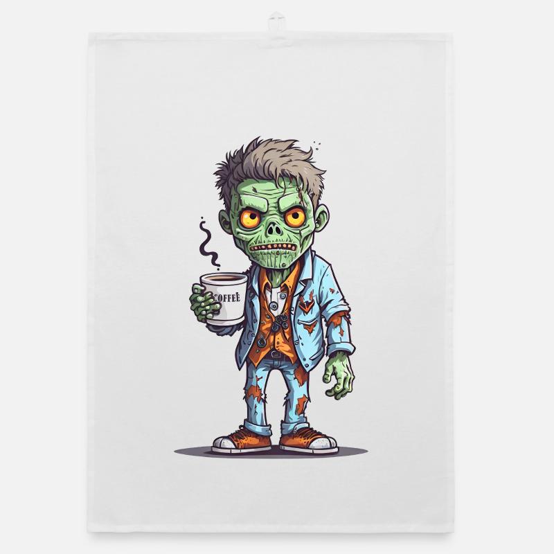 Kaffeemonster  - Koffein Zombie - Morgenmuffel Organic Geschirrtuch