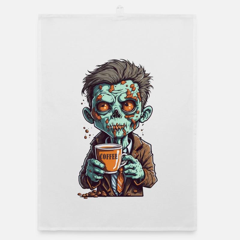 Kaffeemonster  - Koffein Zombie - Morgenmuffel Organic Geschirrtuch