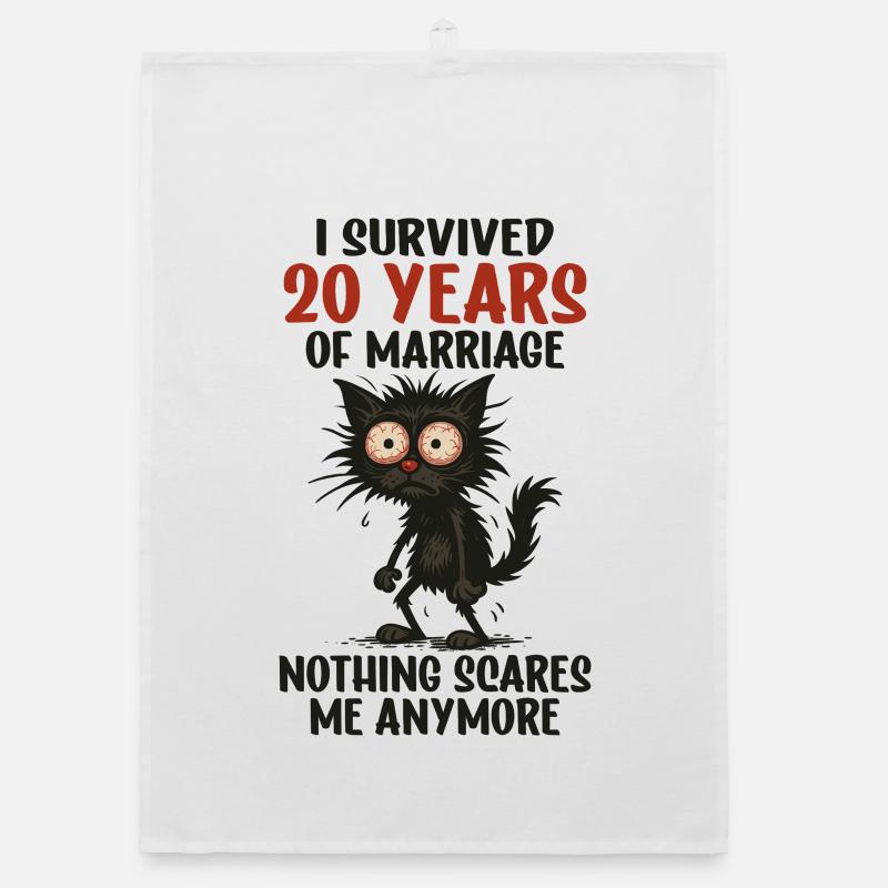 20 Hochzeitstag Geschenk Mann Frau Ehemann Ehefrau Organic Geschirrtuch