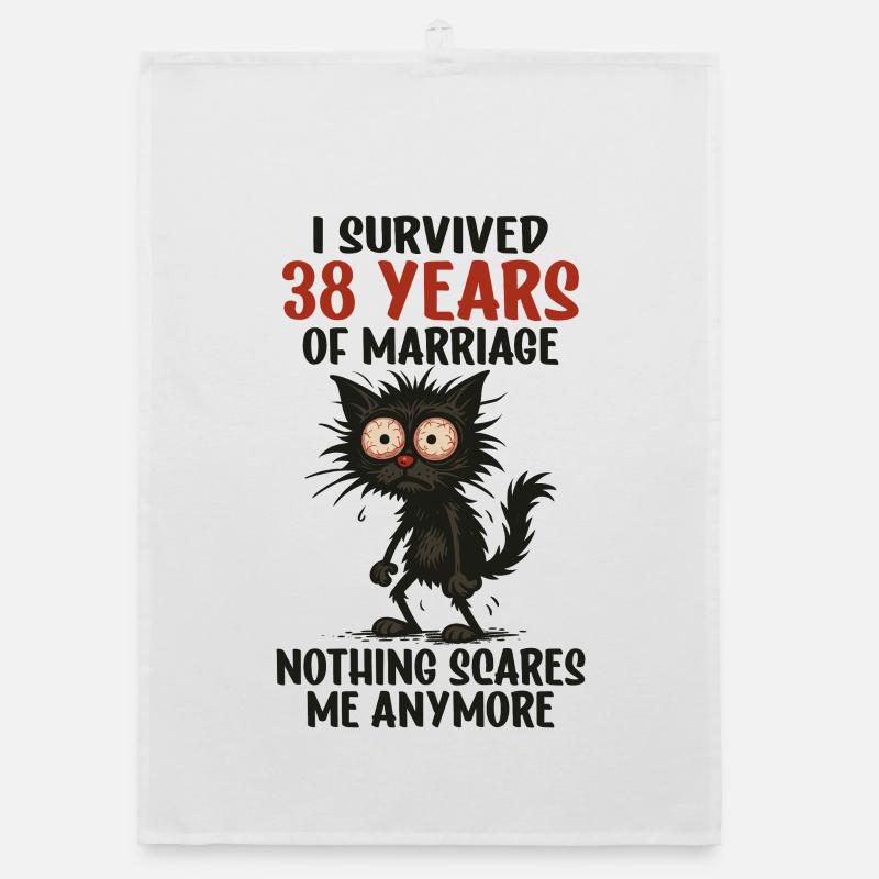 38 Hochzeitstag Geschenk Mann Frau Ehemann Ehefrau Organic Geschirrtuch