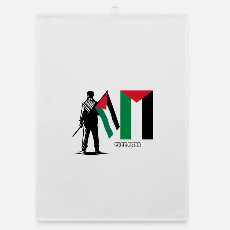 Abstrakte Sluette bunte Blöcke Organic Geschirrtuch