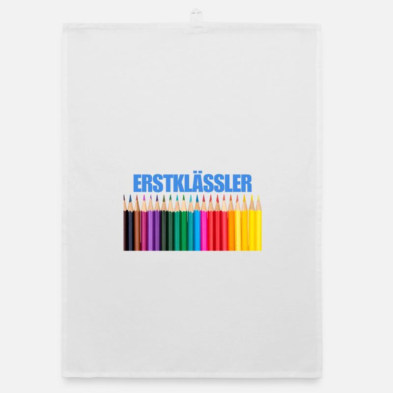 Erstklässler Buntstift Design Organic Geschirrtuch
