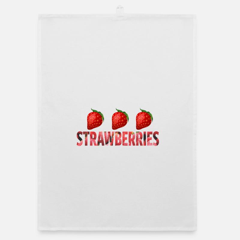 STRAWBEERIES Organic dish towel