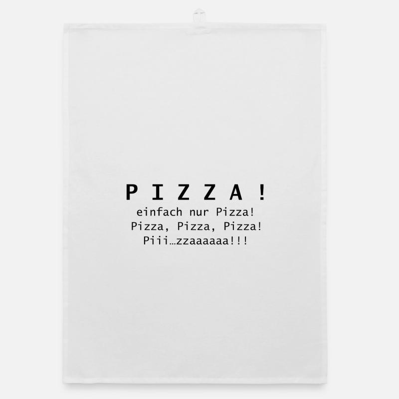 Pizza! einfach nur Pizza. - Organic Geschirrtuch - Weiß
