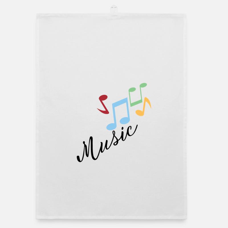 Colorful musical notes Organic dish towel
