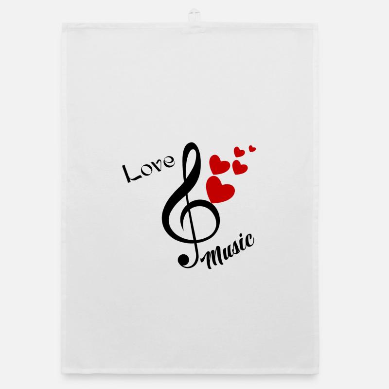 J’adore la musique. Note musicale Torchon bio