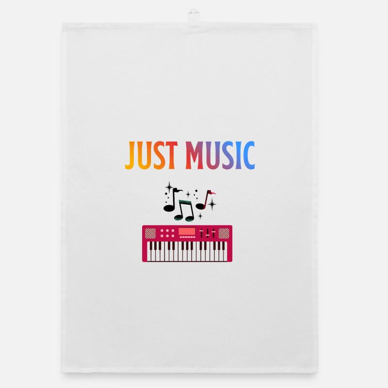 Nur Musik - Organic Geschirrtuch - Weiß