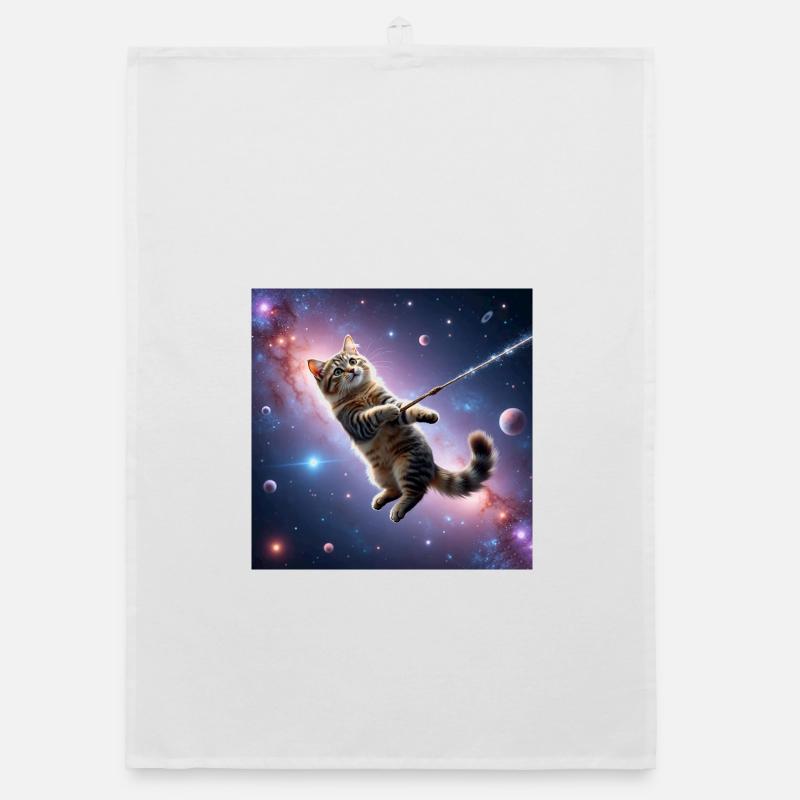 Cat in Space Organic dish towel