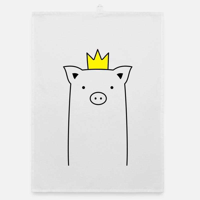 Pig with crown Piglet Piglet Sow Gift Organic dish towel