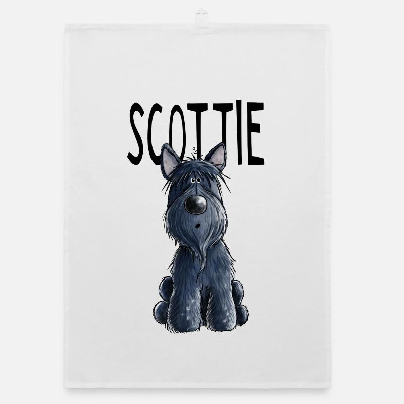 Niedlicher Scottie - Scottish Terrier - Geschenk Organic Geschirrtuch