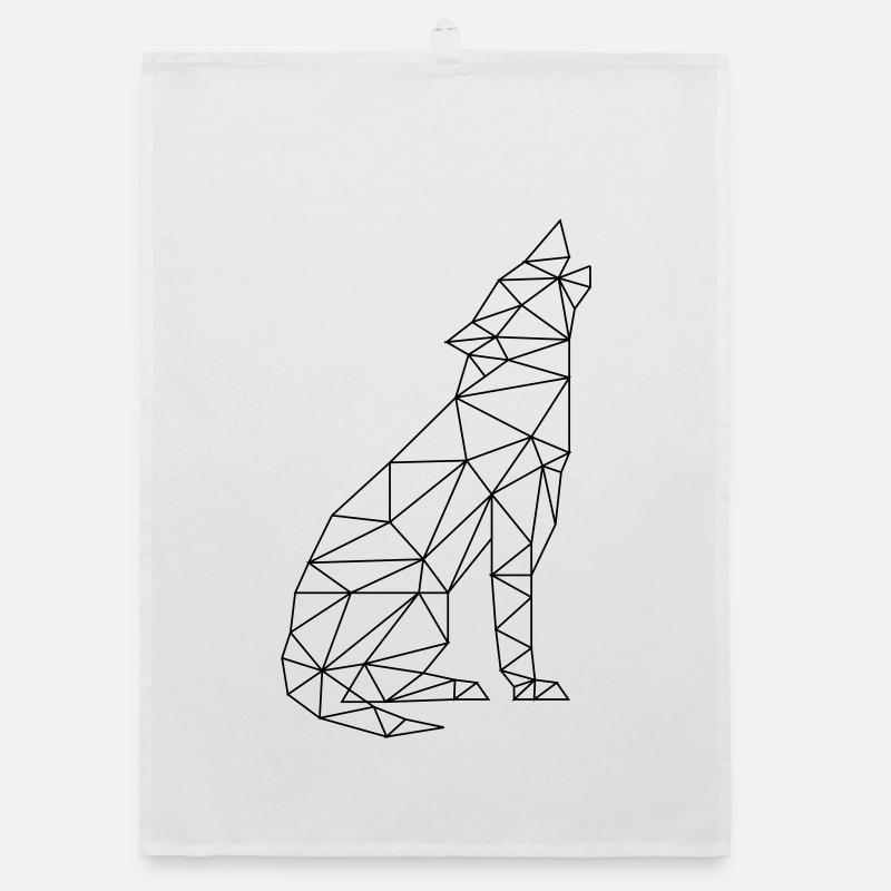 Wolf Call Wolf Contour Silhouette Organic dish towel