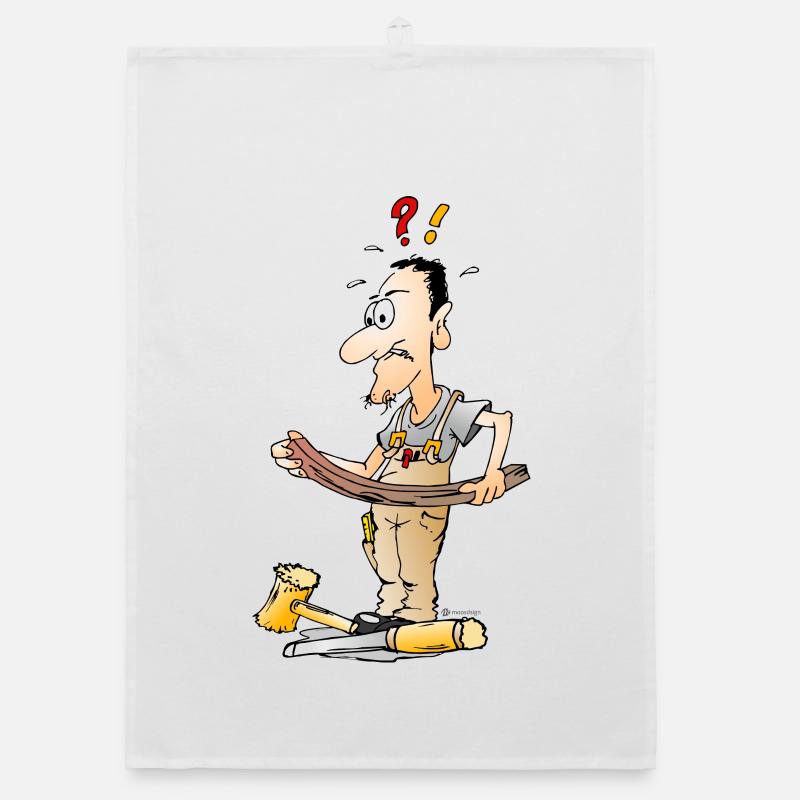 Carpenter cartoon Organic dish towel